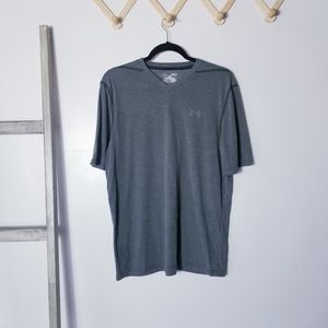 UNDER ARMOUR MEN'S V-NECK LOOSE SHIRT GRAYISH GREEN SIZE MEDIUM